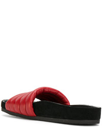 Sandales matelassées rouges Isabel Marant