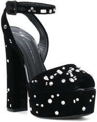 Sandales noires Giuseppe Zanotti Design