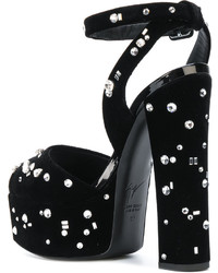 Sandales noires Giuseppe Zanotti Design