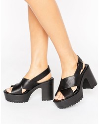 Sandales noires London Rebel