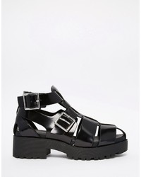 Sandales noires Pull&Bear