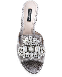 Sandales ornées grises Dolce & Gabbana