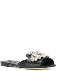 Sandales ornées noires Dolce & Gabbana