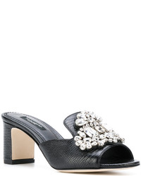 Sandales ornées noires Dolce & Gabbana