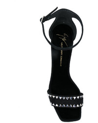 Sandales ornées noires Giuseppe Zanotti Design