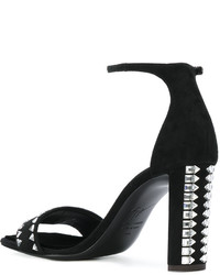 Sandales ornées noires Giuseppe Zanotti Design