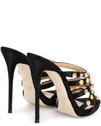 Sandales ornées noires Giuseppe Zanotti Design