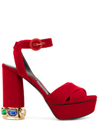 Sandales ornées rouges Casadei