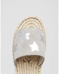 Sandales plates à étoiles grises Pull&Bear