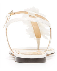 Sandales plates blanches Charlotte Olympia