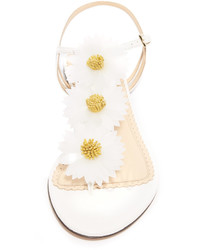 Sandales plates blanches Charlotte Olympia