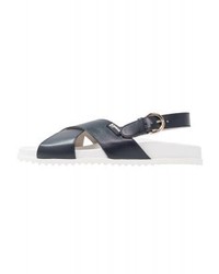 Sandales plates bleu marine Jil Sander Navy