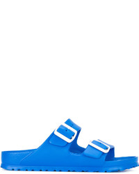 Sandales plates bleues Birkenstock