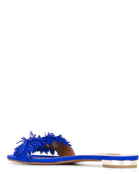 Sandales plates bleues Aquazzura
