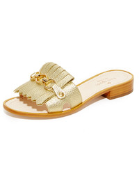 Sandales plates dorées Kate Spade