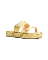 Sandales plates dorées Charlotte Olympia