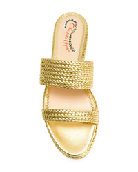 Sandales plates dorées Charlotte Olympia