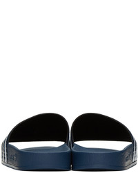Sandales plates en caoutchouc bleu marine adidas