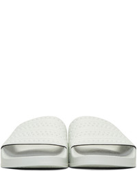 Sandales plates en caoutchouc grises adidas
