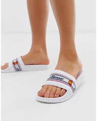 Sandales plates en caoutchouc imprimées blanches Ellesse