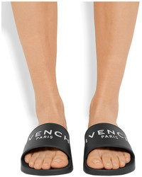Sandales plates en caoutchouc imprimées noires Givenchy