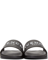 Sandales plates en caoutchouc noires Givenchy