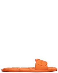 Sandales plates en caoutchouc orange