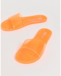 Sandales plates en caoutchouc orange ASOS DESIGN