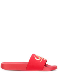 Sandales plates en caoutchouc rouges Dolce & Gabbana