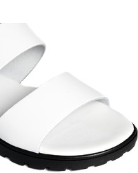 Sandales plates en cuir blanches Asos