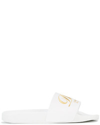 Sandales plates en cuir blanches Dolce & Gabbana