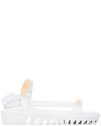 Sandales plates en cuir blanches Giuseppe Zanotti Design