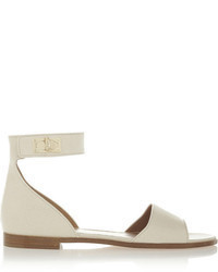 Sandales plates en cuir blanches Givenchy