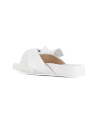 Sandales plates en cuir blanches N°21