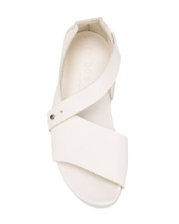 Sandales plates en cuir blanches Trippen