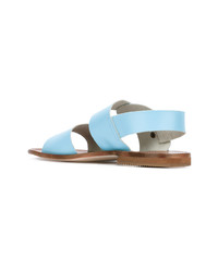 Sandales plates en cuir bleu clair Daniela Gregis