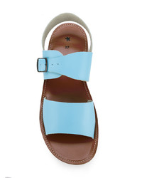 Sandales plates en cuir bleu clair Daniela Gregis
