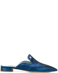Sandales plates en cuir bleu marine Chiara Ferragni