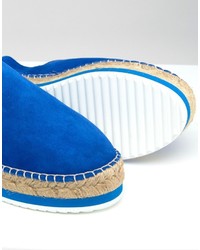Sandales plates en cuir bleues Miista