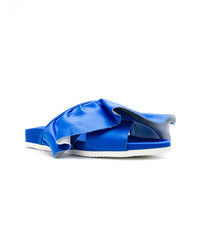 Sandales plates en cuir bleues Joshua Sanders