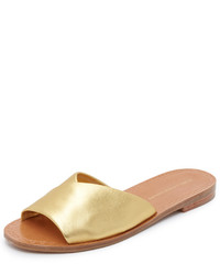 Sandales plates en cuir dorées Diane von Furstenberg