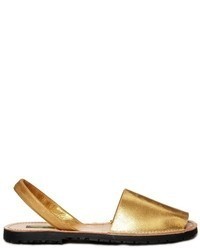 Sandales plates en cuir dorées Park Lane
