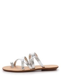 Sandales plates en cuir dorées Loeffler Randall