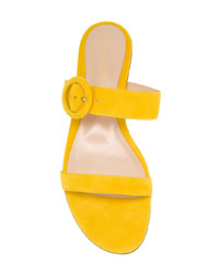 Sandales plates en cuir jaunes Gianvito Rossi