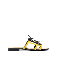 Sandales plates en cuir jaunes Fabrizio Viti