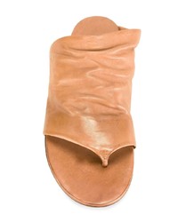 Sandales plates en cuir marron clair Marsèll