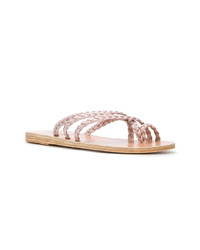 Sandales plates en cuir marron clair Ancient Greek Sandals