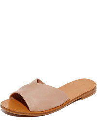 Sandales plates en cuir marron clair Diane von Furstenberg