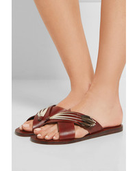 Sandales plates en cuir marron Ancient Greek Sandals