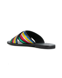 Sandales plates en cuir multicolores Tomas Maier